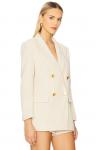 Рива вязаный двубортный пиджак L'Agence, white, ivory & gold - фото 2