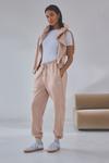 Джоггеры с ребристыми манжетами Self., бежевый - фото 2