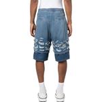 Джинсовые шорты с эффектом потертостей DIESEL, синие - фото 5