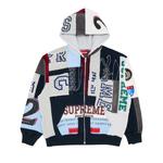 Толстовка Supreme Patchwork Zip Up Hooded Sweatshirt, Navy - фото