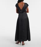 Юбка макси из шелка Mila Khaite, черный - фото 3