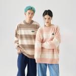 Трикотажная футболка унисекс GOLFCROSS, розовая в полоску - фото 8