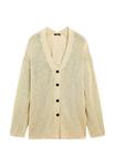 Кардиган Massimo Dutti OVERSIZE FINE WITH BUTTONS, Yellow - фото 6