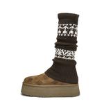 UGG 811 Manufacturing, Faded Base Pattern Ankle Boots Women's Chestnut Brown - фото