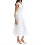 Белое платье миди с ажурными вставками Veronica Beard - фото 3