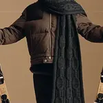 Шарфмужской Cashmere Knit Charcoal Gray HERMES - фото 7