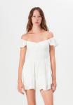 Платье Hollister Co. FLUTTER SLEEVE PINCH BUST MINI SKORT DRESS, White - фото