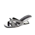 Тапочки-слайды женские Xingdiman, Silver - фото