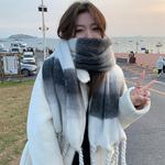 Шарф вязаный унисекс черно-белый, Black White Gradient - фото 12