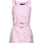 Платье с пуговицами и поясом PINKO, розовый - фото 4