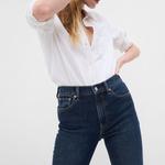 Джинсы прямого кроя с высокой посадкой Gap, синий - фото 3