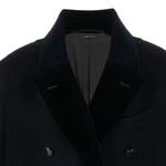 Двубортное пальто с длинными рукавами TOM FORD, Полуночно-синий - фото 8