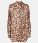 Рубашка с леопардовым принтом Stella McCartney, Multicolor Brown - фото