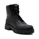 Кожаные ботильоны Axel Lacepaddedb-n Hugo, черный - фото