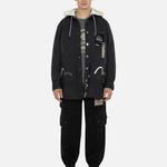 Пальто-парка мужское темно-серое Evisu, темно-серый - фото 5