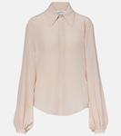Шелковая рубашка Victoria Beckham, Blush - фото