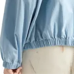 PRADA Куртка с эластичными манжетами и вышитым логотипом, Xingji Blue - фото 6