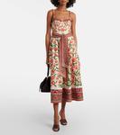 Хлопковое платье миди с принтом Farm Rio, Ainika Delicate Off-White - фото 2