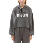 Топ вязаный с вышитым логотипом MSGM, серый - фото 4
