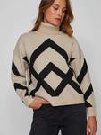 Пуловер Vila Pullover, цвет Beige/Schwarz - фото 4