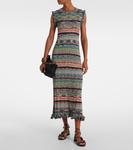 Ажакное платье миди с рельефной вязкой Ulla Johnson, Azurite - фото 2