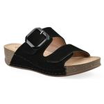 Босоножки на танкетке Fearful White Mountain, black suede - фото