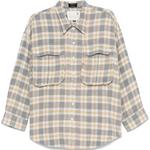 Клетчатая рубашка R13, светло-бежевый - фото