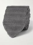 Галстук шелковый вязаный 7 см MR P., серый - фото 3