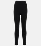 Леггинсы из кашемира с высокой посадкой ALAÏA, черный - фото