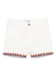 Шорты PUCCI Junior с цветочной вышивкой, белый - фото