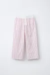 Брюки в полоску Zara, розовый - фото