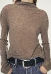 Джемпер Massimo Dutti SWEATER WITH MOCK TURTLENECK, Brown - фото 3