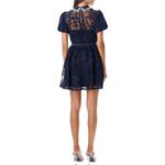 Self-portrait Женское синее платье с короткими рукавами - фото 5