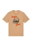 Футболка с принтом BURGER PLEASE watapparel, бежевый - фото 4