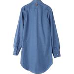 Рубашка-платье с воротником и пуговицами THOM BROWNE, синий - фото 4