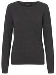 Свитер Vero Moda Feinstrick Struktur Rundhals Longsleeve VMCARE, темно-серый - фото