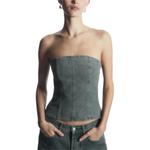 Топ без бретелек женский синий Cos - фото 2