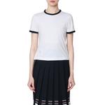 Футболка с контрастной отделкой THOM BROWNE, белая - фото 3