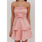 Розовое атласное мини-платье Rylee One and Only Collective - фото 4