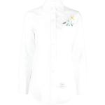 Вышитая рубашка с длинным рукавом THOM BROWNE, белый - фото