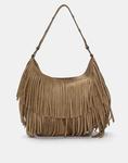 Сумка через плечо Pull&Bear с бахромой коричневого цвета - фото