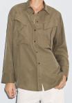 Блуза Massimo Dutti LONG WITH POCKET DETAILS, Khaki - фото