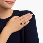 Кольцо с овальным сапфиром и бриллиантом из 14-каратного белого золота Blue Nile - фото 2