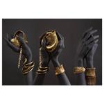 Фреска Artgeist Midass Touch (3 шт), черный/золотой - фото