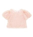 Укороченный топ с бахромой Monnalisa, Rosa Antico - фото