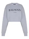 Толстовка с логотипом BALMAIN, серый - фото