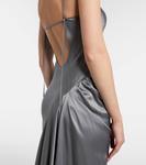 Сатиновое ками платье Victoria Beckham, Titanium - фото 5