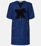 Мини-платье из твида с пайетками Alessandra Rich, Bluette-Multi - фото