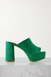 PORTE & PAIRE атласные мюли на платформе, изумруд - фото 4
