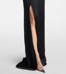 Платье из креп-сатина Victoria Beckham, черный - фото 5